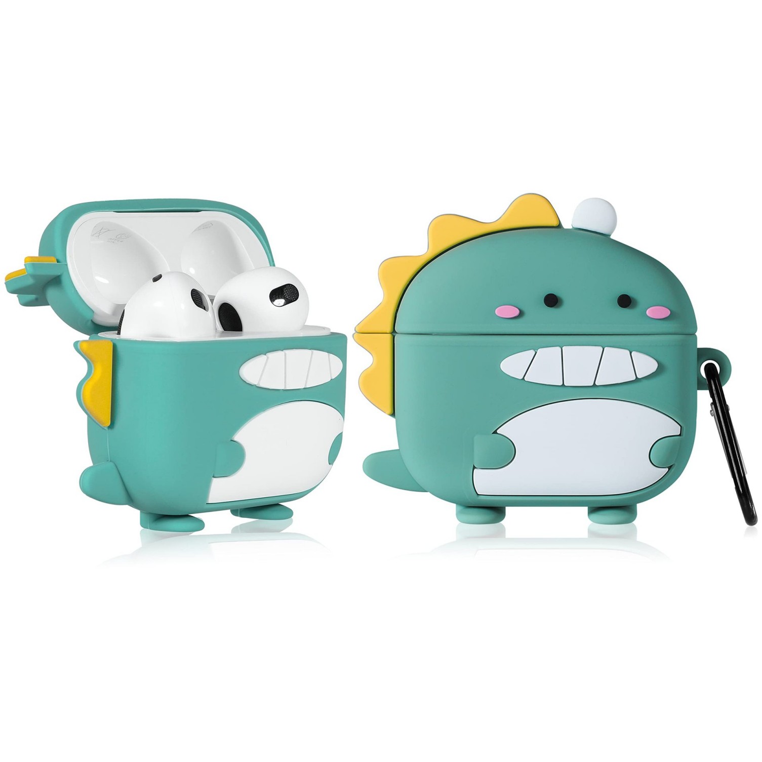 Apple 에어팟 4세대 블루투스 이어폰 보호 케이스 귀여운 카와이 만화 캐릭터 케이스 보호, 녹색 공룡 9,990원