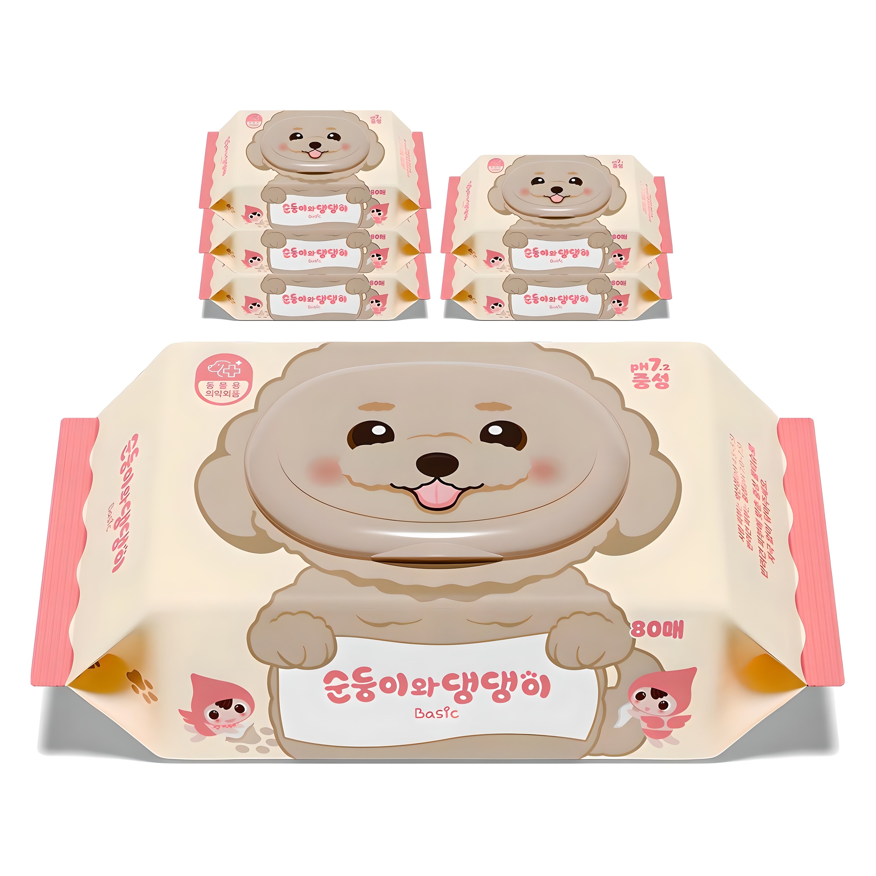 순둥이 와 댕댕이 베이직 물티슈 캡형 14,000원