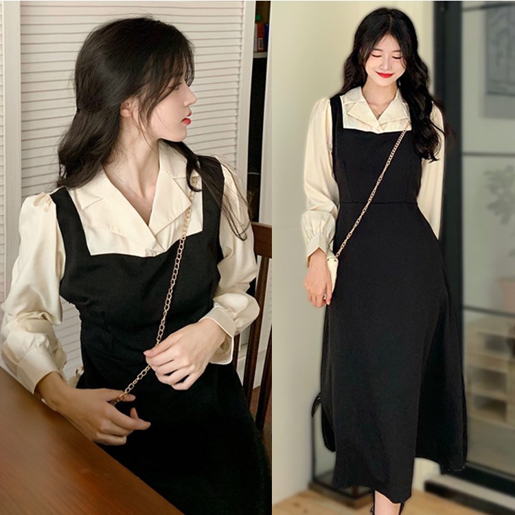 빌러드우먼 여신 하객 룩 셔츠 뷔스티에 롱 원피스 34,900원