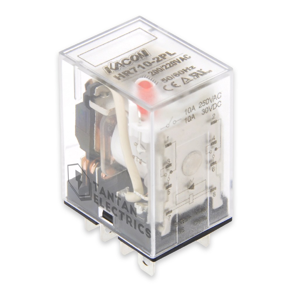 HR710-2PL AC220V 10A 파워 릴레이 LY2 소켓 8핀 2극 2a2b LED 스위치 카콘 3,700원