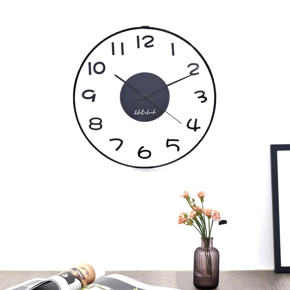 핫클락 컨벡스 유리 투명 입체 숫자 무소음 벽 시계 300mm, 블랙A형 39,400원
