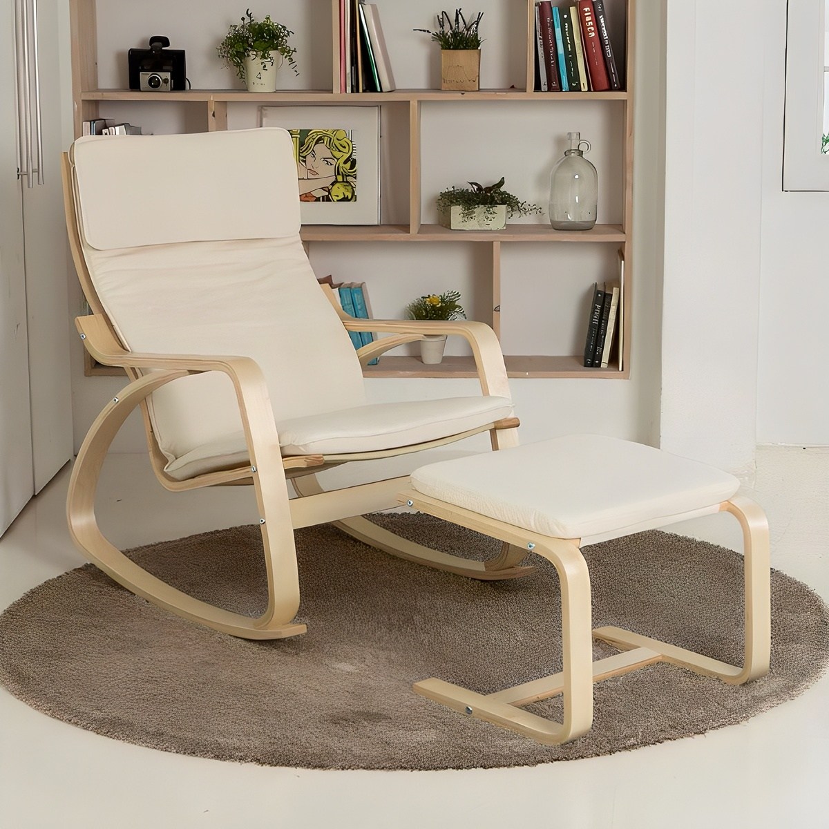 일루일루 실론 흔들의자+풋스툴 세트 5컬러 1인용쇼파 릴렉스체어 안락의자, NATURAL (네추럴), 1개 90,900원