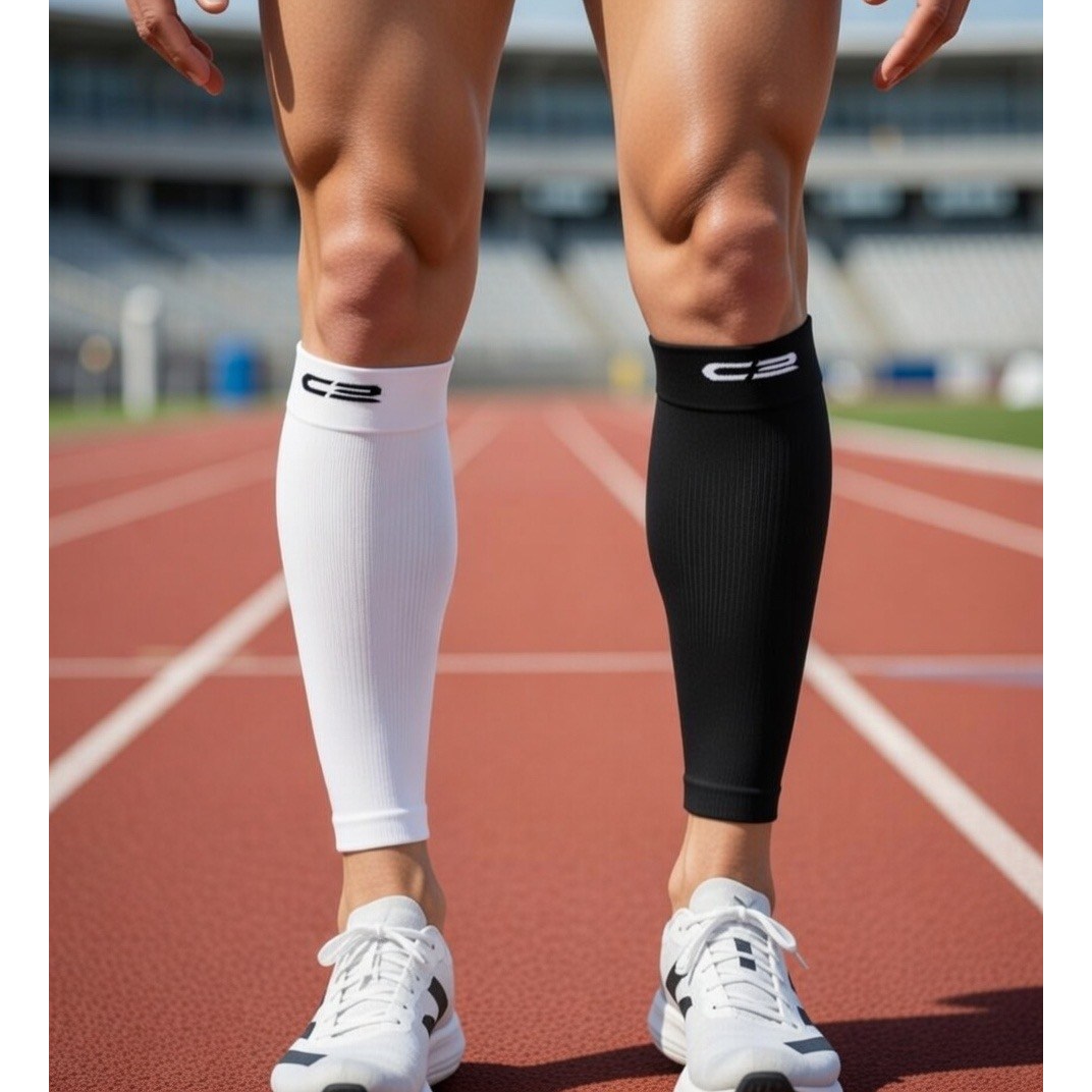 씨투 카프슬리브 2P 1세트 종아리 압박 보호대 러닝 축구 배드민턴 농구 테니스, 1개, 블랙 13,000원