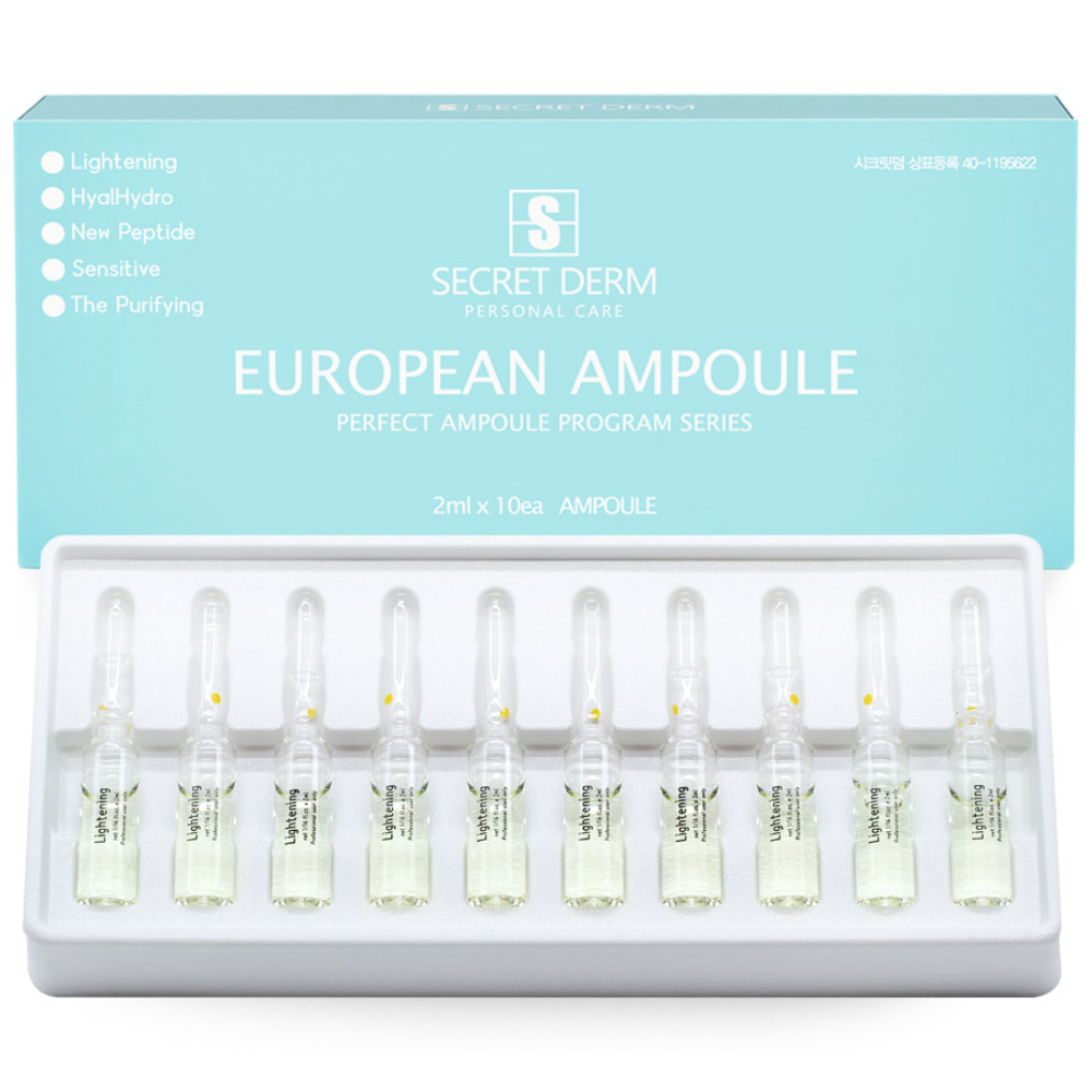 시크릿덤 유러피안 라이트닝앰플 알부틴앰플 피부 미백 앰플 mts가능 미백기능성 피부정돈, 1개, 2ml 18,500원