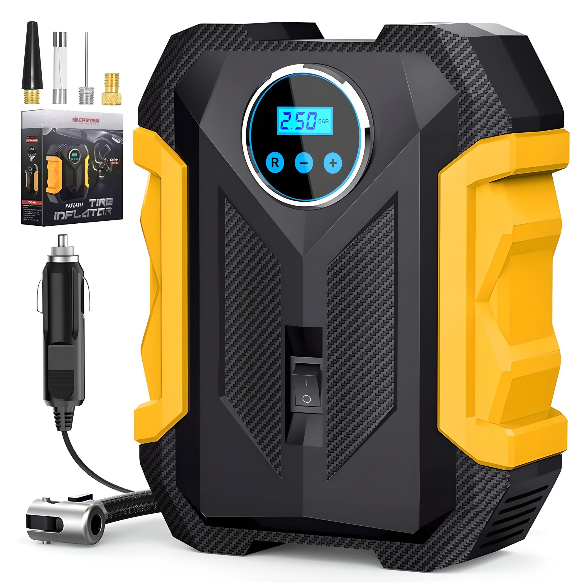 카템 테크윙 차량용 타이어 디지털 에어컴프레셔 펌프 CT429, 1개, 혼합색상 27,800원
