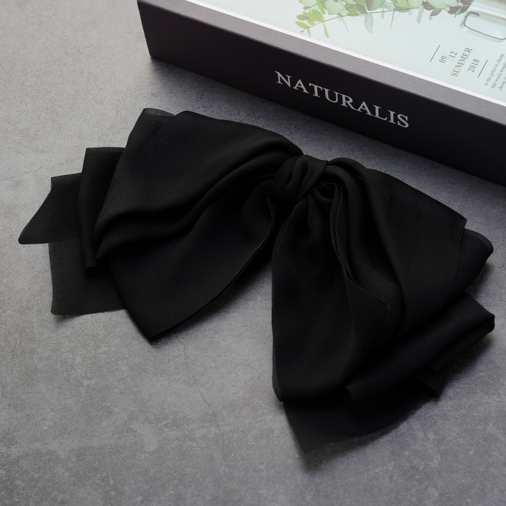 핸날 레이저 커팅 쉬폰 빅리본 자동핀 13,500원