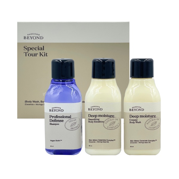 비욘드 스페셜 투어 3종키트 바디워시60ml 바디에멀전60ml 샴푸60ml 10,900원
