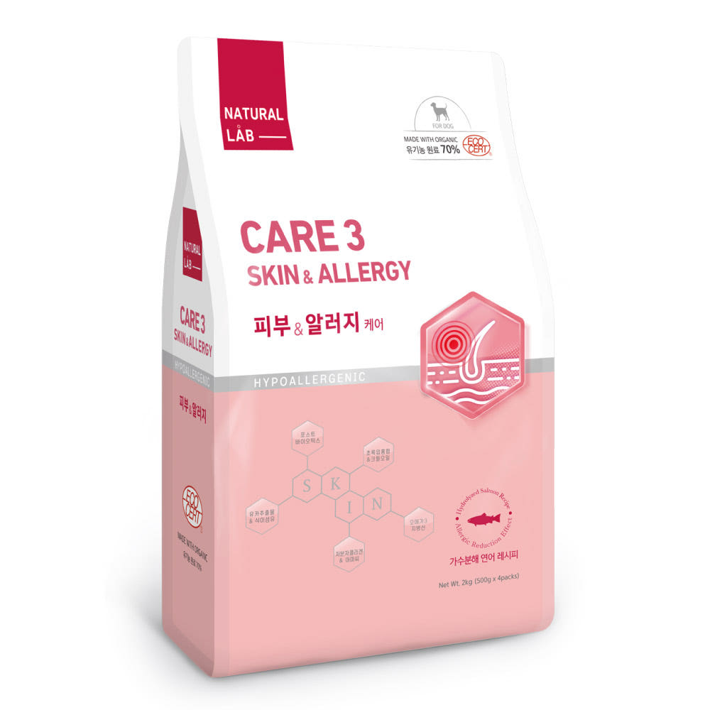(최근입고)내츄럴랩케어3 가수분해 강아지사료 피부알러지 6kg 유기농사료 70% 기능성 저알러지 증정품)랜덤간식 67,500원