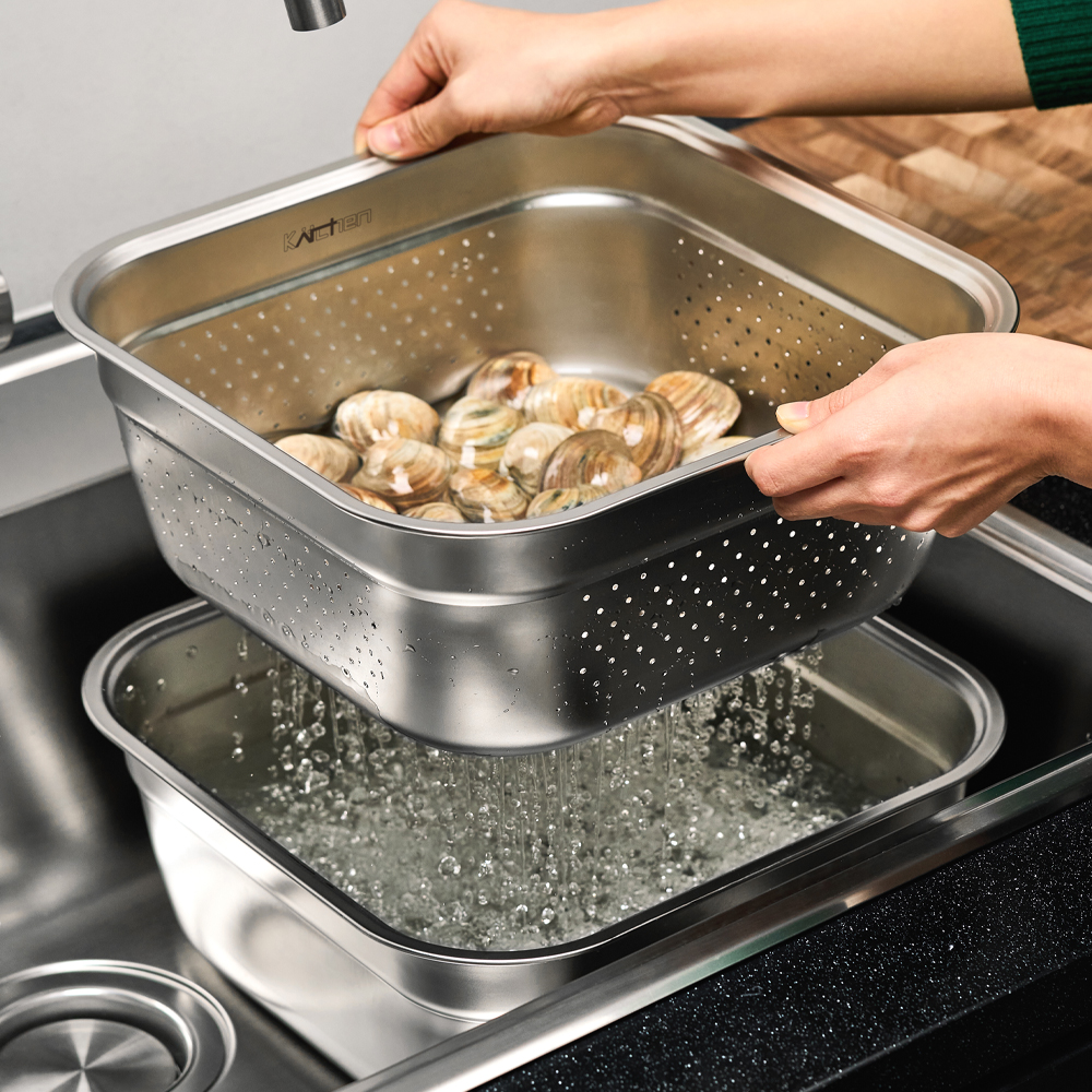 키친아트 스텐 사각 설거지통 2종 세트 38,800원