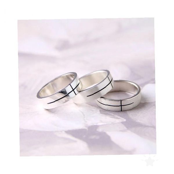 925은 실버 십자가 라인 조각 평반지 남녀공용 커플링 심플 미니멀 데일리 반지 369,050원