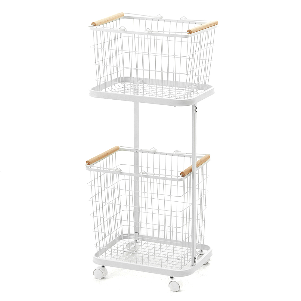 코멧 홈 와이어 햄퍼 트롤리 2단 빨래바구니 40,990원