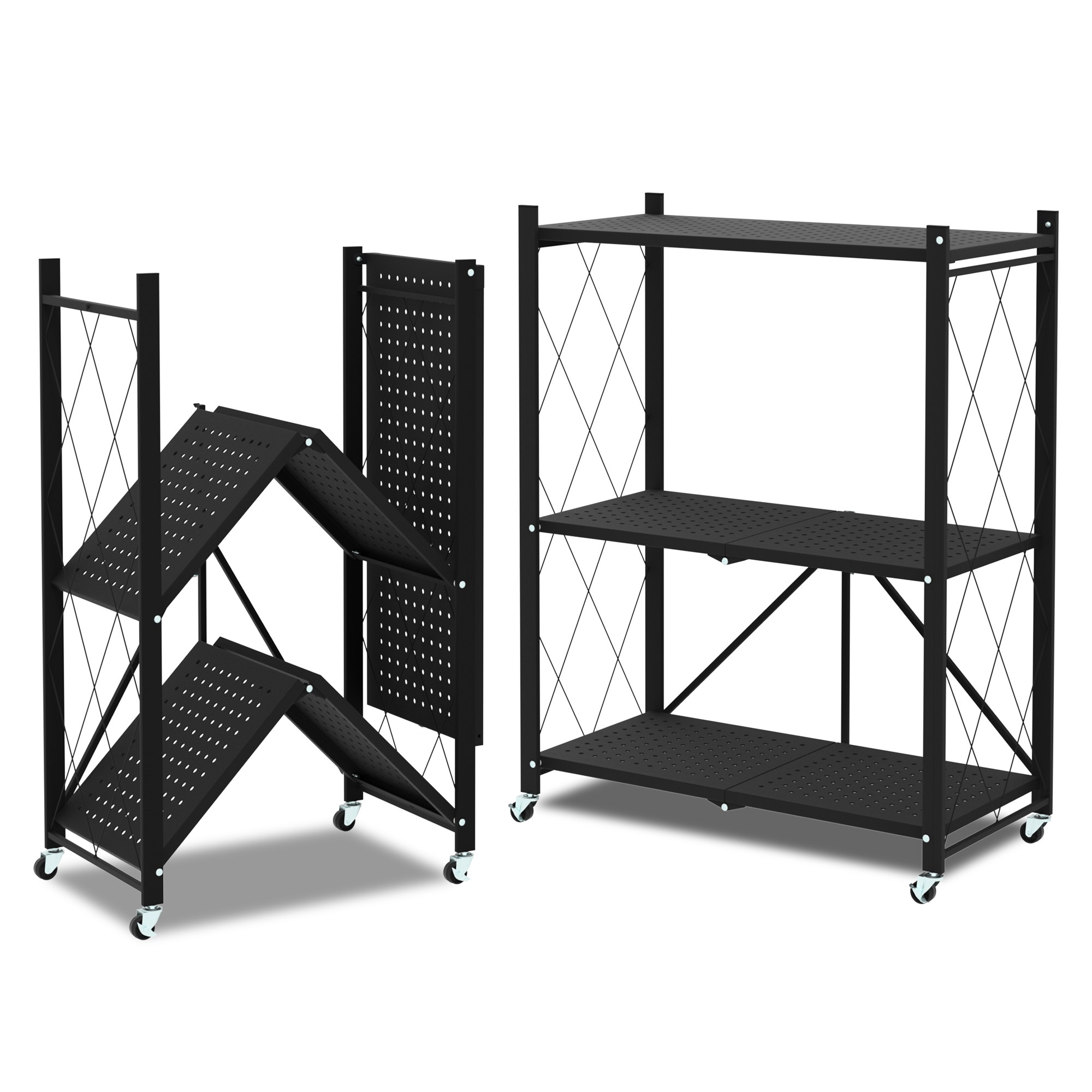 체인지업 폴딩 철제선반 2026 NEW 최신형 접이식 다용도 이동식 철제 주방 베란다 정리 수납장 32,900원