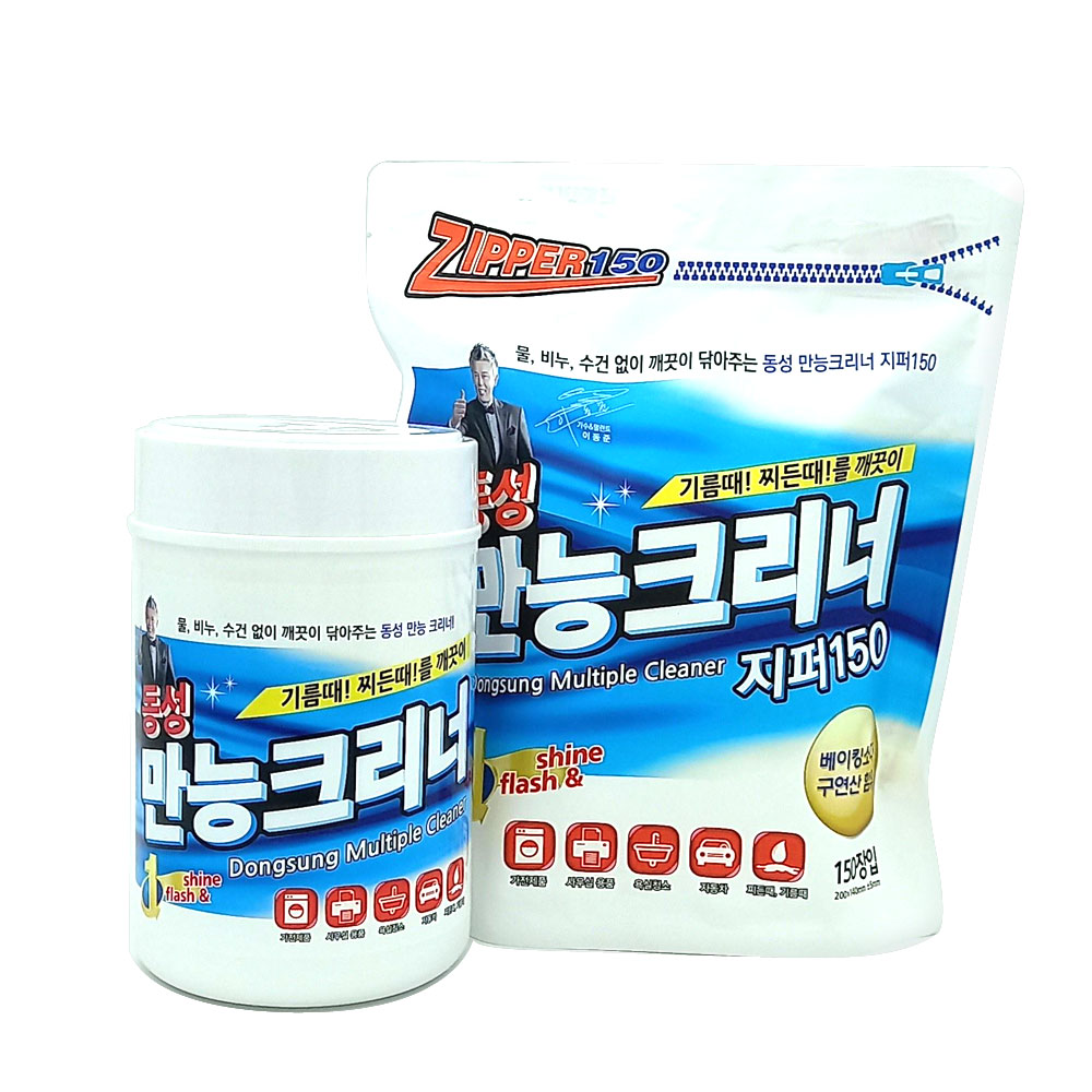 동성크리너 만능 세정티슈 통 150매 + 리필 150매 11,020원