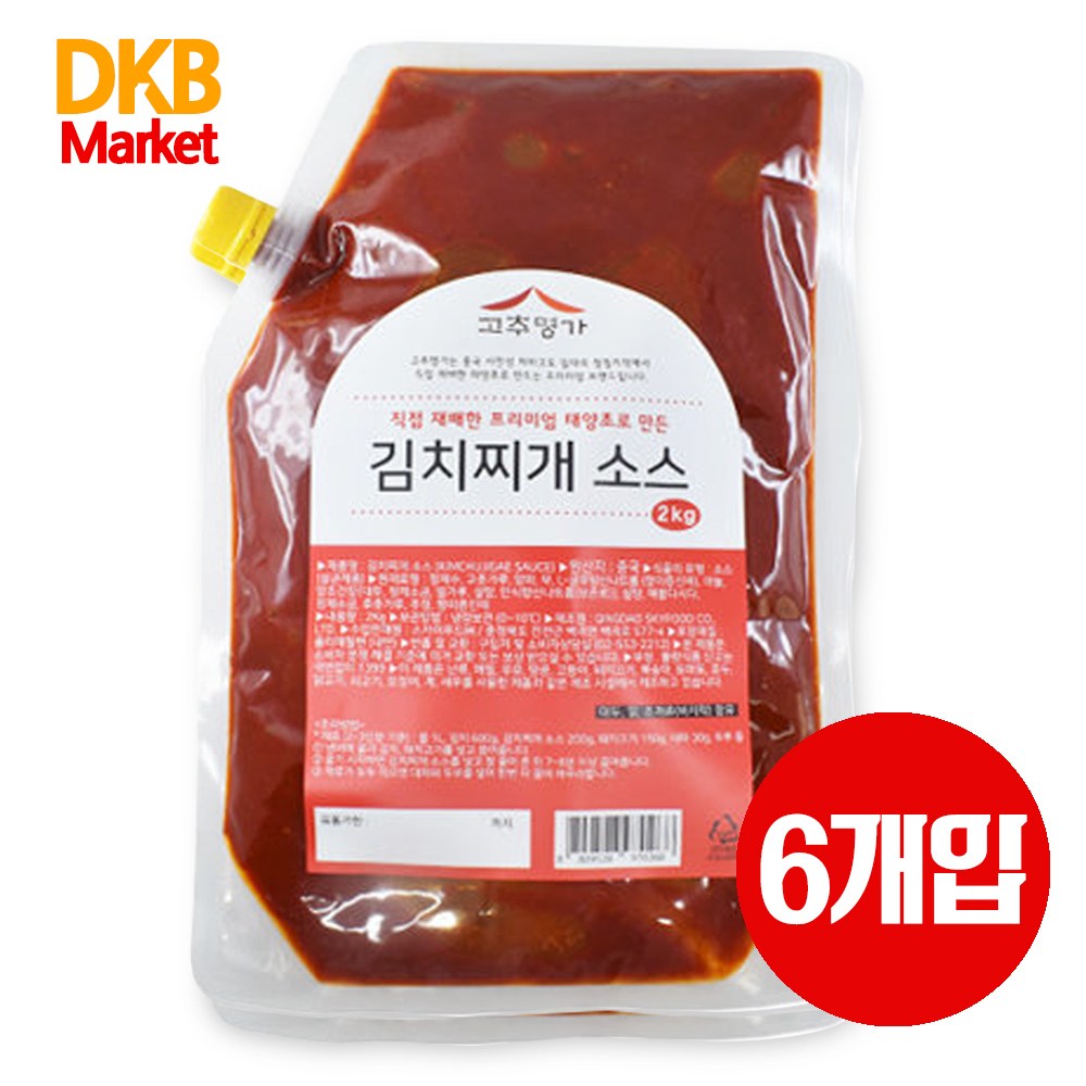 고추명가 김치찌개소스 2kg 한박스, 6개, 2kg 67,400원