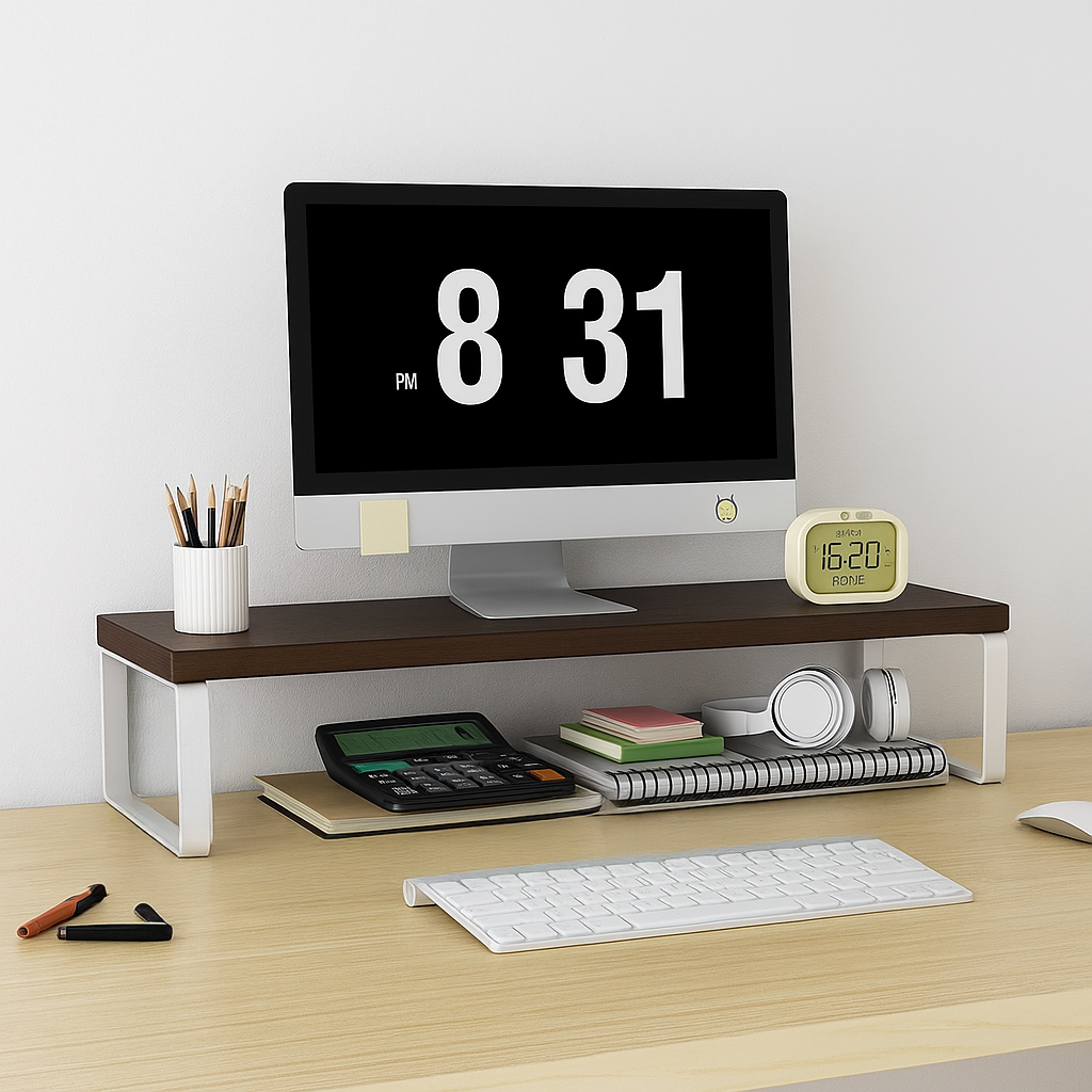 디노 튼튼하고 실용적인 모니터 받침대 50 x 20 x 16.5 cm, 호두 + 화이트랙6 18,100원