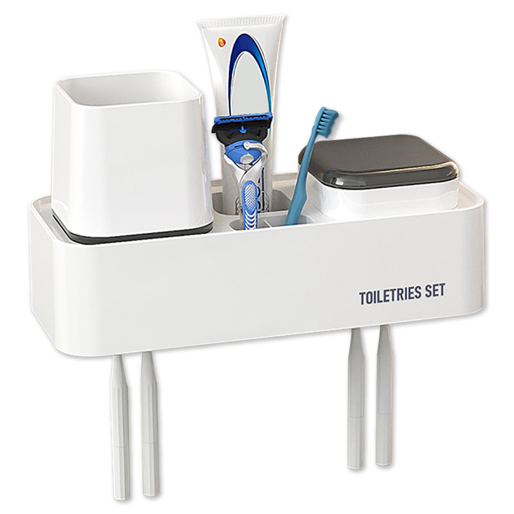 슈퍼인 무타공 다용도 벽걸이 거꾸로 물때방지 칫솔꽂이 양치컵, 1개, 화이트 20,100원