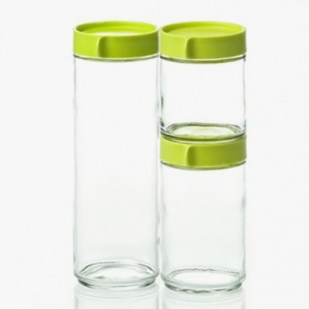 1+1 글라스락 블럭 캐니스터 원형 1050ml  냉장고 도어포켓 정리 저장병 11,450원