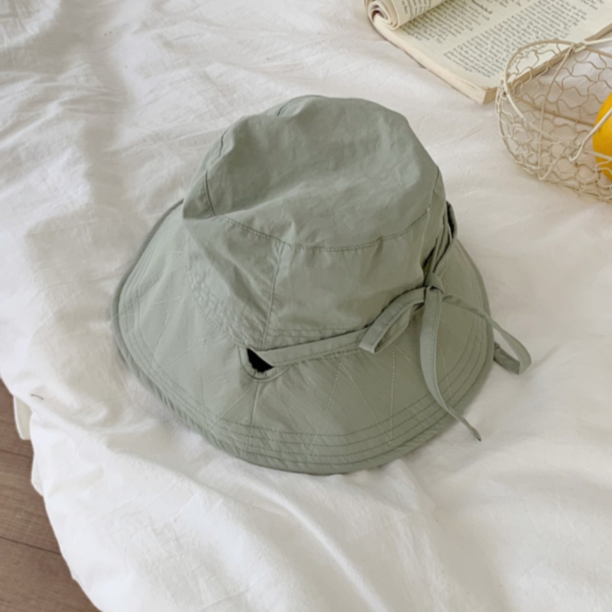 라이프앤컴 햇빛차단 여성 바스락 끈 벙거지 버킷햇 12,000원