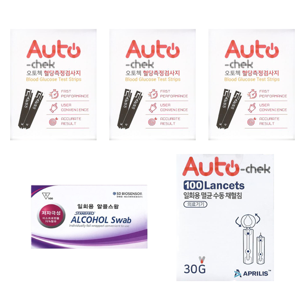 아이센스 오토첵 혈당시험지 혈당검사지스트립 세트(시험지150매+침100개+솜100매) SW 47,500원