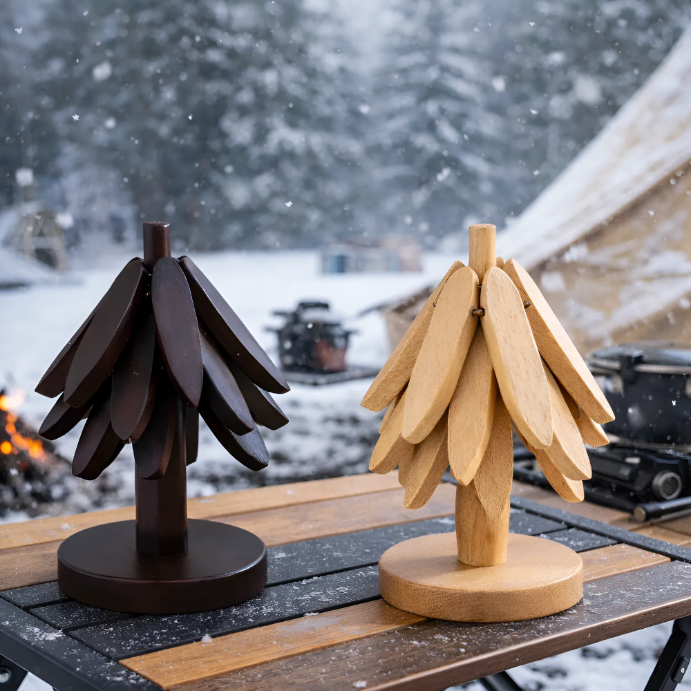 버원픽 원목 트리 냄비받침, 가정용, 캠핑용, 공간절약 6,700원