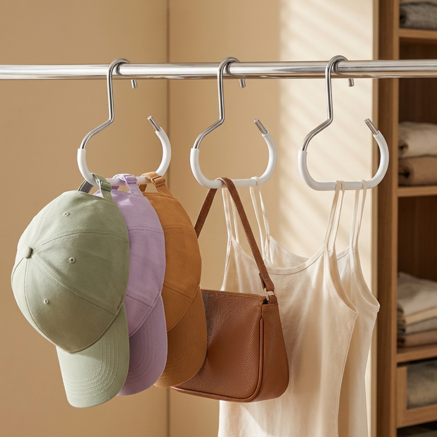 피앤에스 모자걸이 1+1 옷장 수납 정리 걸이 공간절약 모자 정리대, 1개, 화이트(2개)1세트 9,900원