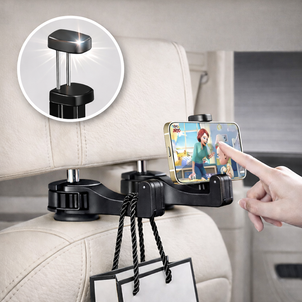 제이루쎄떼 차량용 헤드레스트 앞자석 뒷자석 360도 회전 스마트폰 거치대 가방걸이 차량 후크걸이 13,500원