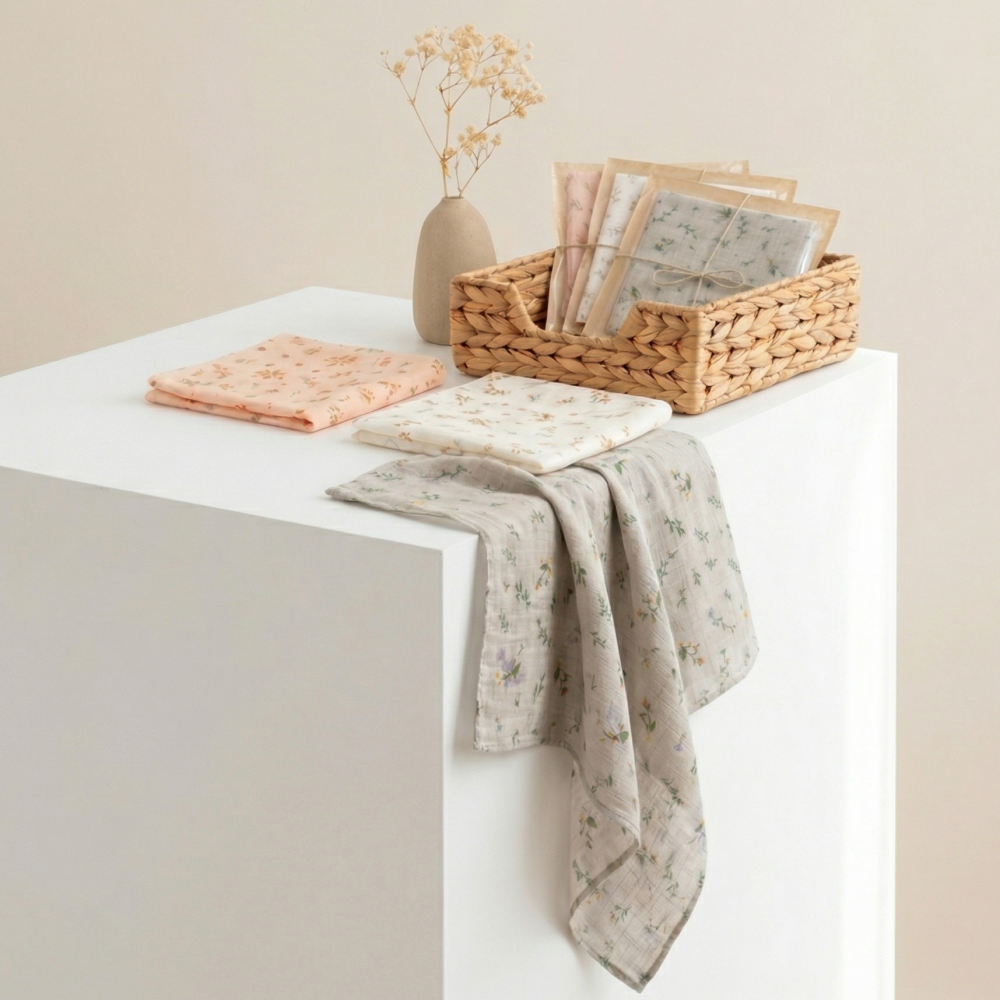 이레터치 여성 손수건 아사 면 3장 1세트 잔잔한 꽃무늬 14,800원