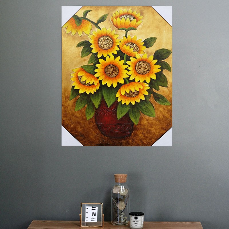 수작업 캔버스 유화 그림 거실 해바라기 풍수 액자 220,000원