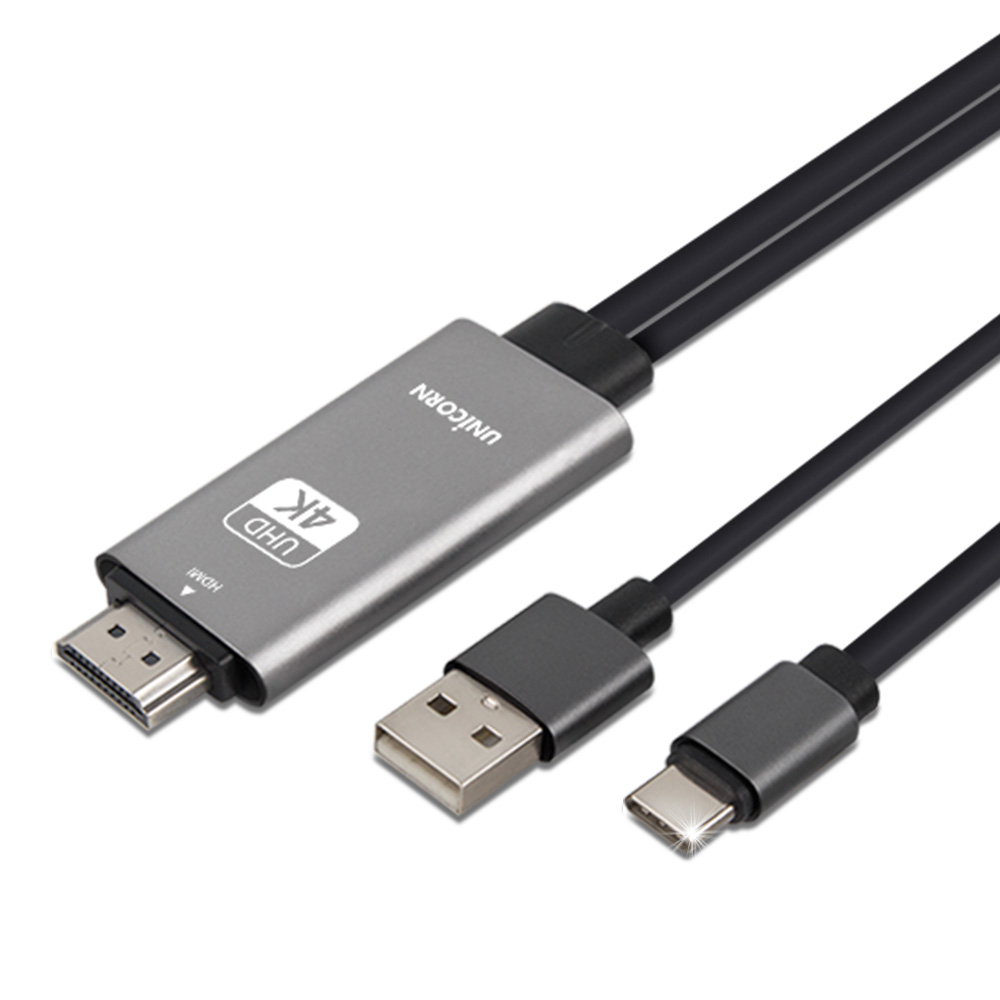 유니콘 C타입 to HDMI 컨버터 케이블 TM-MHL-9000C, 1개, 1.8m 11,150원