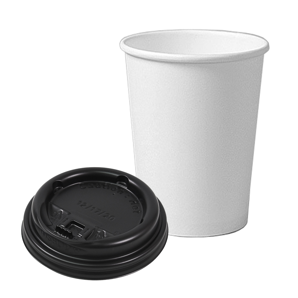 테이크아웃 종이컵 12온스 (360ml) 종이컵 + 개폐형 검정 리드 1박스(1000개) 뚜껑포함 66,100원