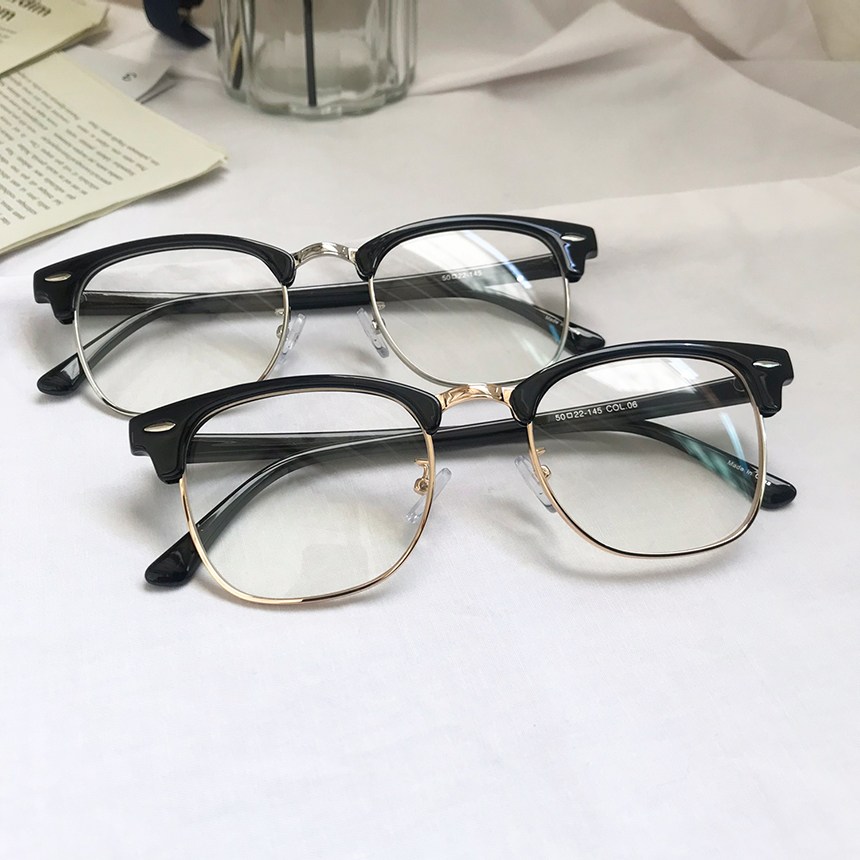 남자 하금테 안경 사각 반무테안경 패션 반뿔테 가벼운 은테 금테 긱시크 여성 안경테 19,800원