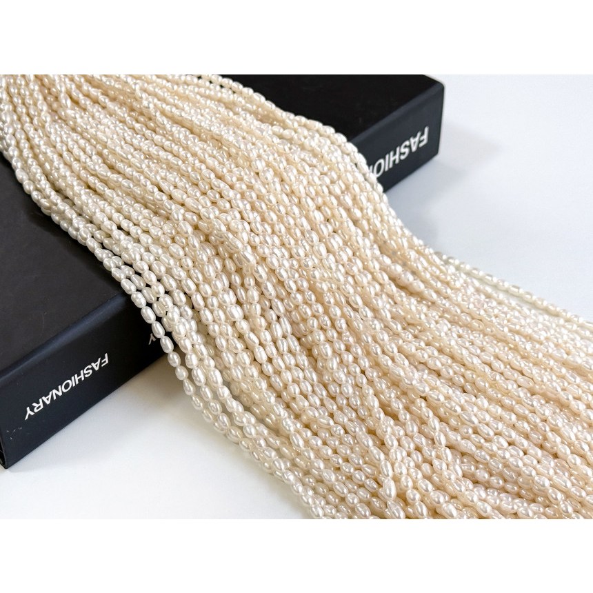 미라클스톤 AA 천연 밥풀 담수 진주 목걸이 팔찌 만들기, 3.5mm, 1개 21,900원