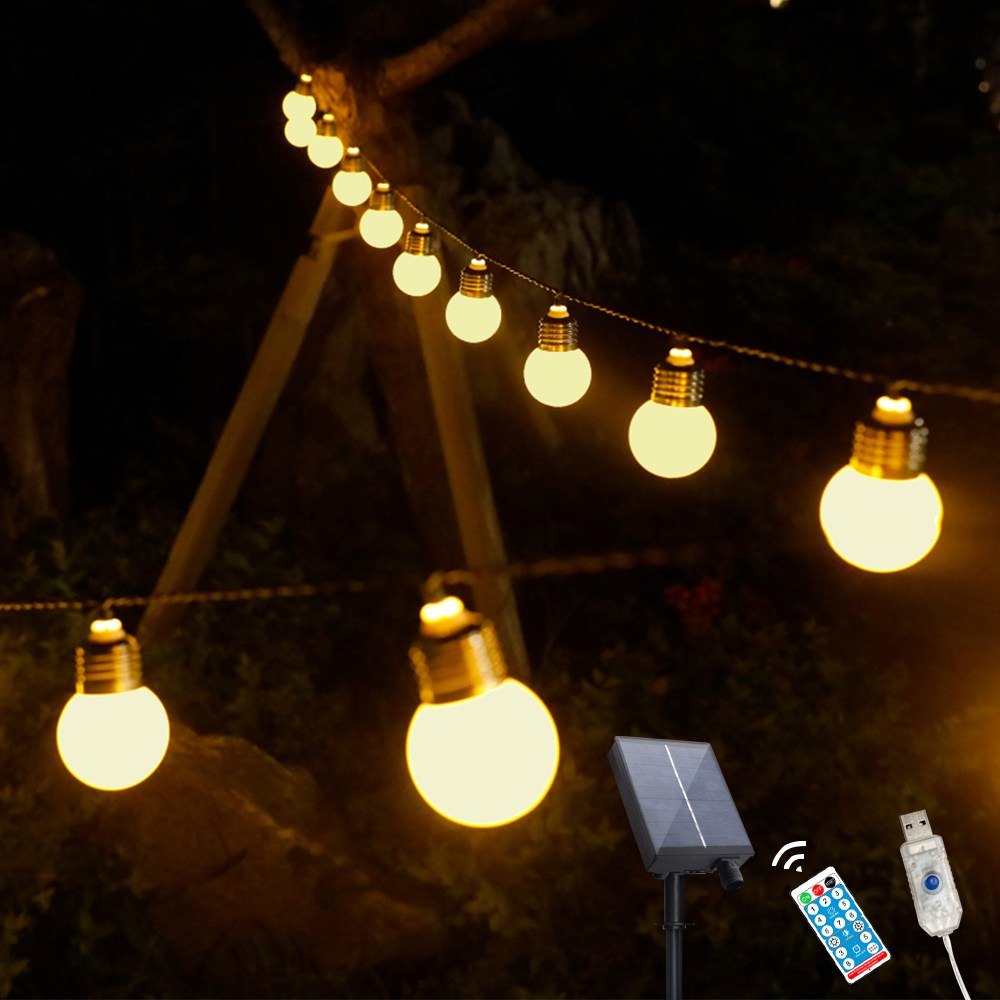 21세기트랜드 태양열 USB 겸용 리모컨 빅볼 앵두 전구+리드선, 1개, 6M 30구 + 리드선_화이트캡 웜화이트 27,500원