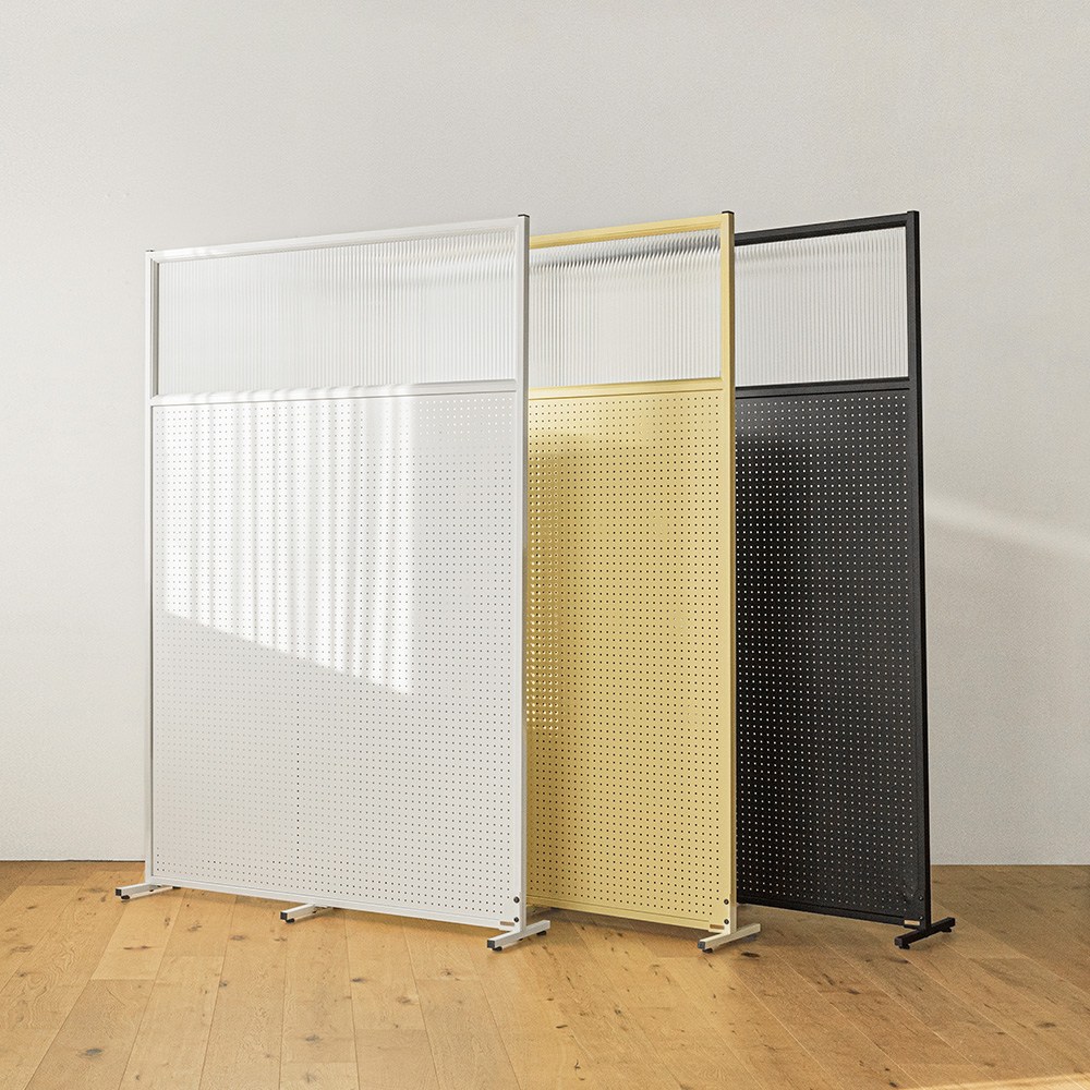 틴우드 유리 타공판 철제 파티션 1200 스탠드 (1200x1800), 레몬버터 164,000원