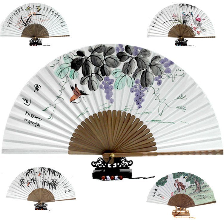 (주)파앤카코리아 직접그린 친필 접 부채, 1개, N1.친필오죽선 대 수공예접부채53형/포도+매듭 9,800원