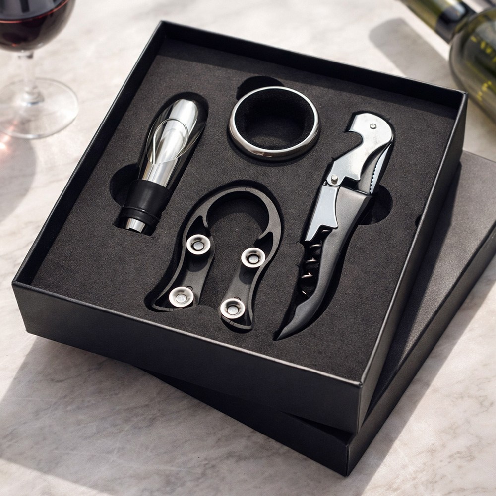 VergHatia 와인 전용도구 4종 세트 전문가용 와인오프너 세트, 1세트, 실버블랙 20,580원