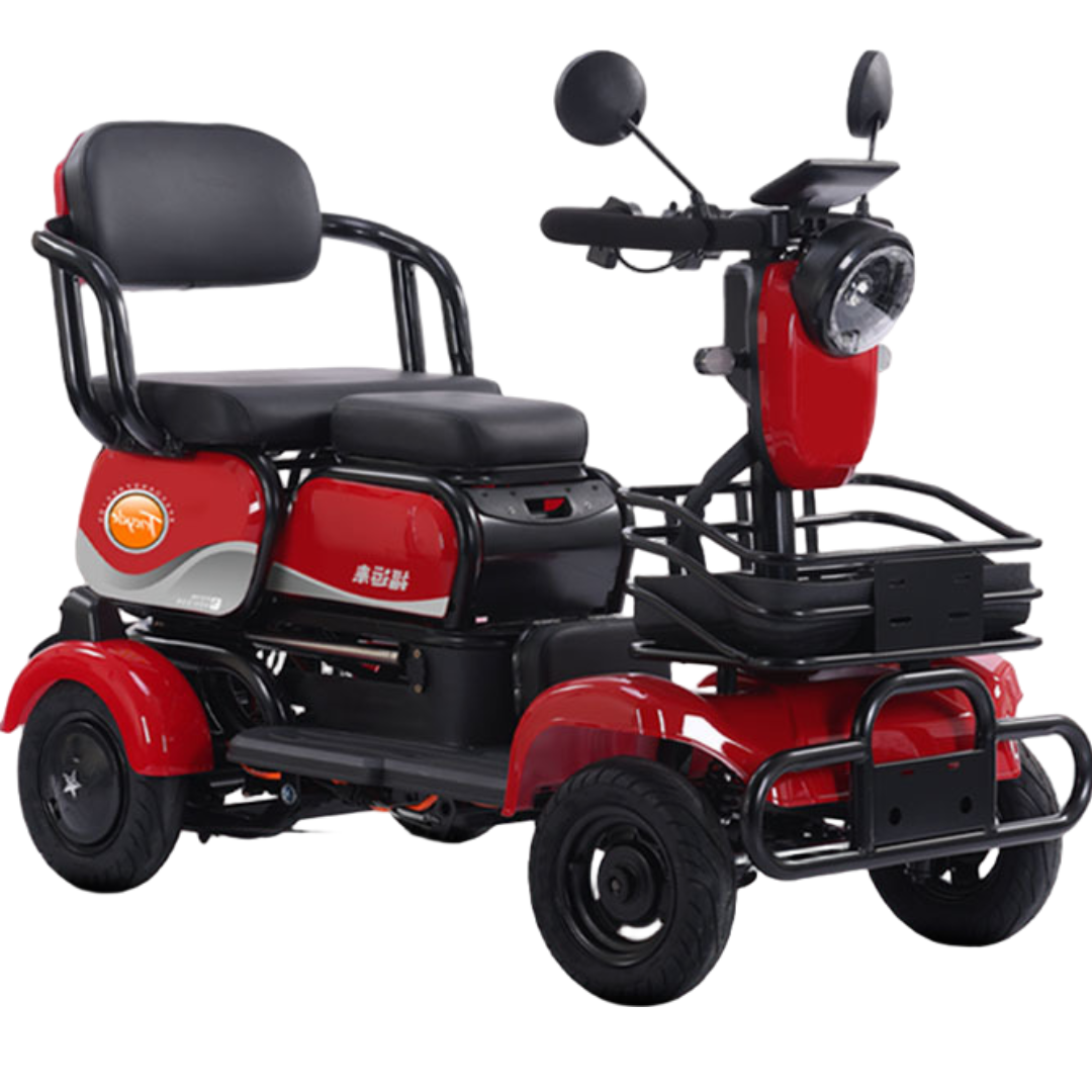 일렉휠스 사륜 전동 스쿠터 전기 자전거 노인 어르신 4륜 네발 중장년 어르신 효도 부모님 선물 전동차, 레드, 스틸 904,900원