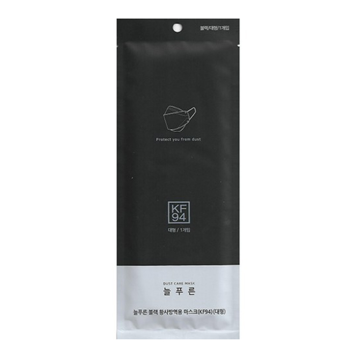 늘푸른 황사 방역마스크 KF-94 대형, 블랙, 1세트, 50매입 22,580원
