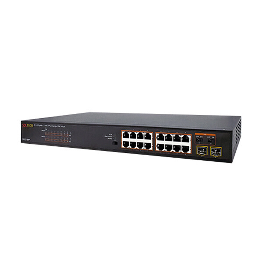 솔텍 SFC516HP-V3 PoE 16포트 1G SFP 2포트 PoE 광스위치허브 417,800원
