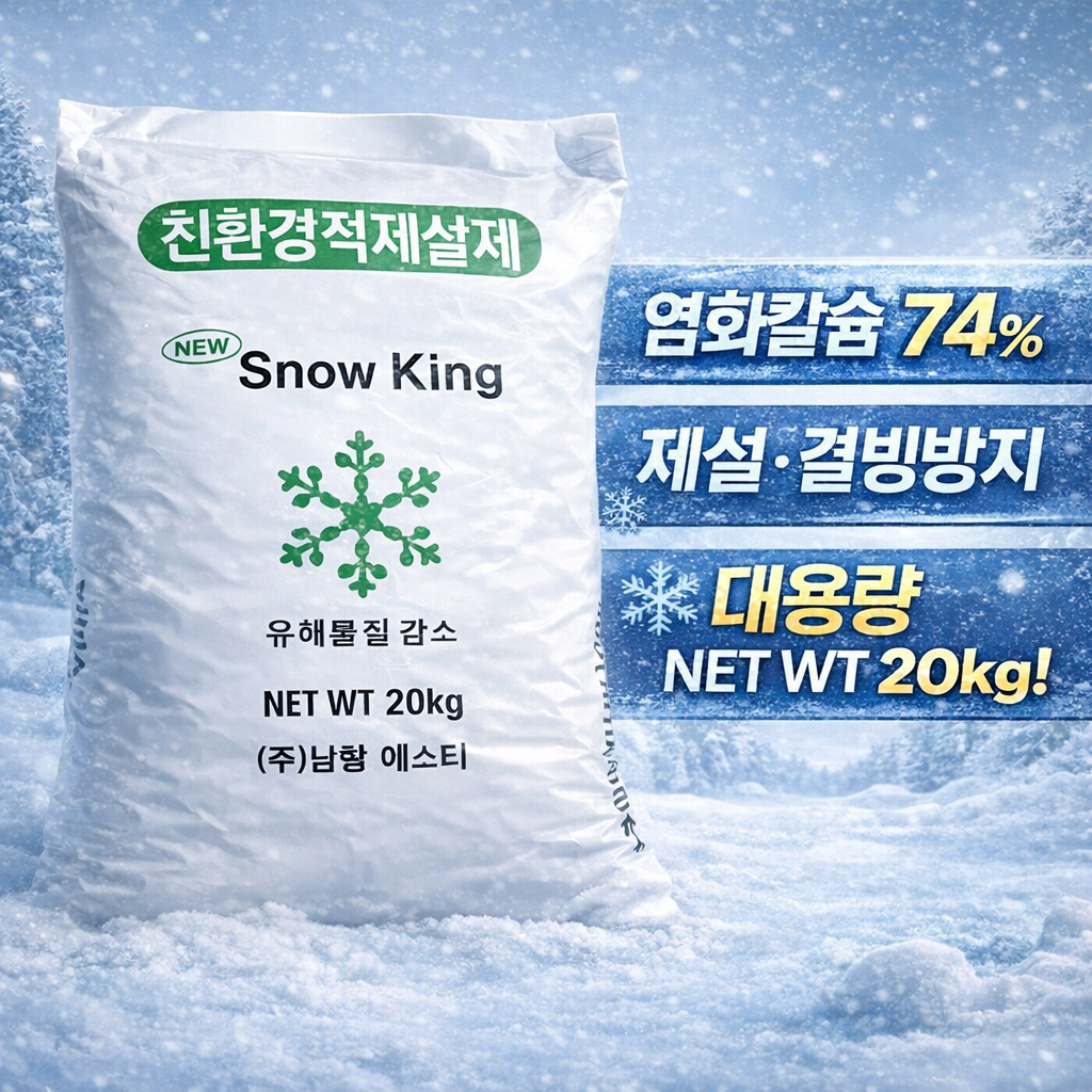 남향 에스티 국산 친환경 제설제 20kg 저부식 제설용 제습용 폭설 한파 빙판 눈길 도로 계단 염화칼슘 제설제, 1개, 20kg 15,900원