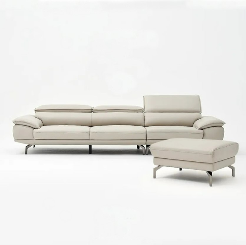 한샘 아르떼 천연가죽 4인용 소파 + 스툴 세트 방문설치, 페더화이트 2,116,000원