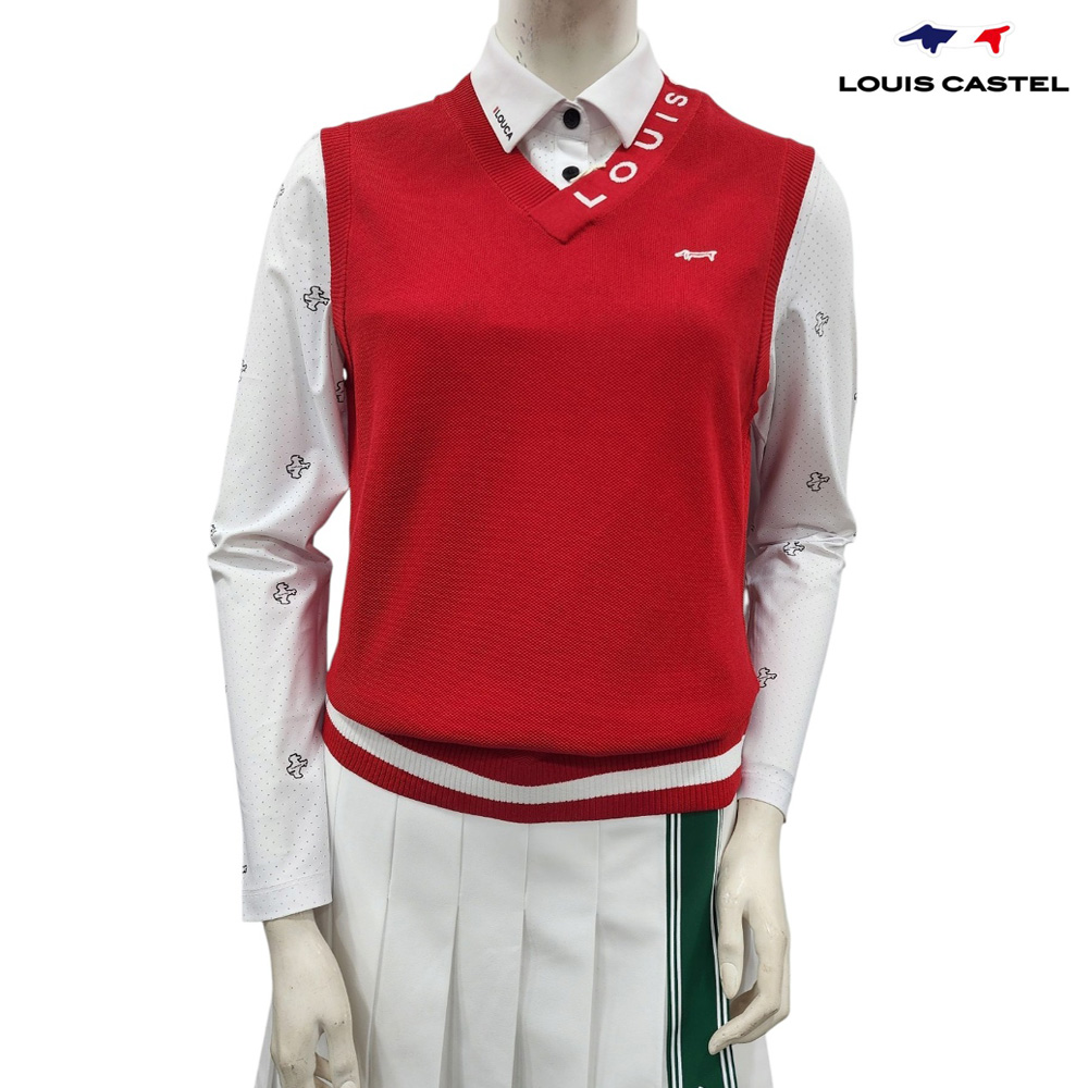 루이까스텔 여성 봄 여름 넥어라운드 피케이 V넥 니트 조끼 베스트 7LEVT302 79,000원