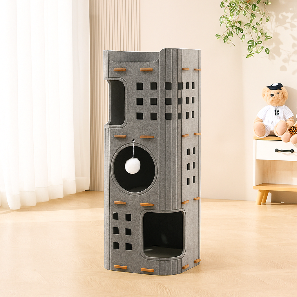 메일켓 다층 펠트 통풍 사계절 고양이 숨숨집 캣 하우스 캣타워, 1개, 그레이 21,900원