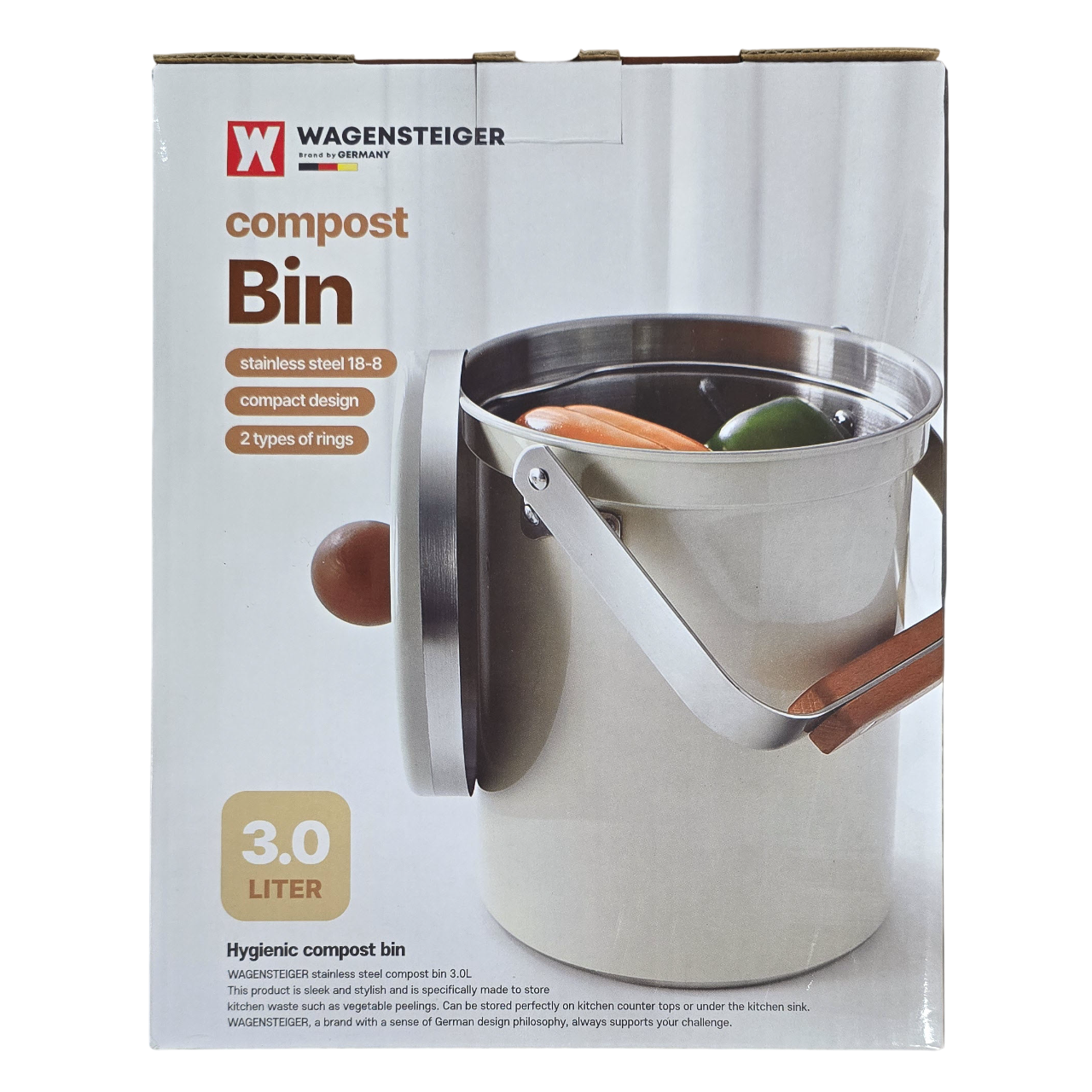 PicknGO 바겐슈타이거 스텐 음식물쓰레기통 3L 베이지 PG0116 34,370원