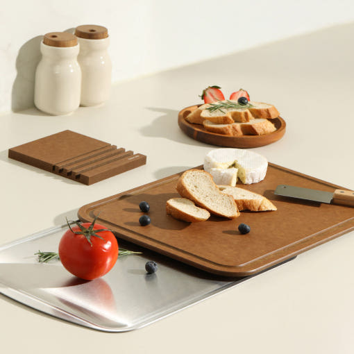 유유댁 네오플램 아르코 우디스텐 도마 우드화이버 스텐세트 2종 원목 압축도마, 200개, 우드 + 스텐 64,000원