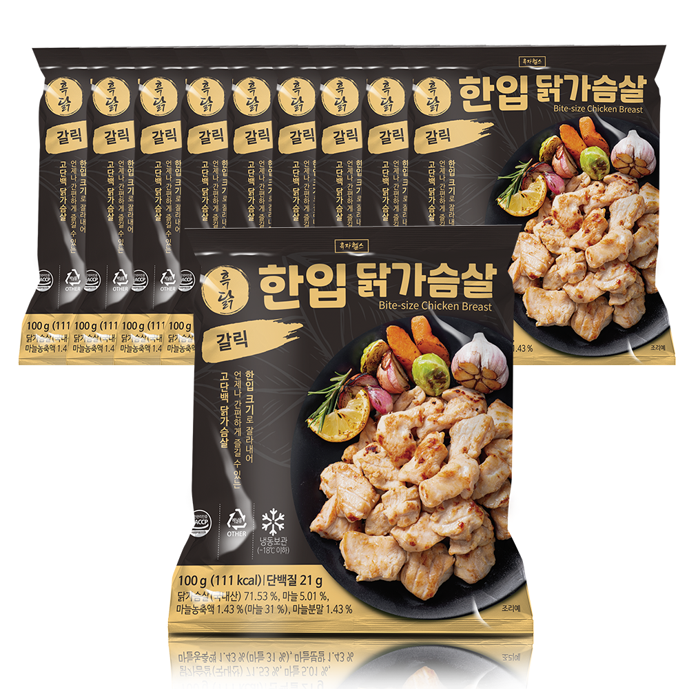 흑닭 한입 닭가슴살 갈릭, 100g, 10개 22,360원