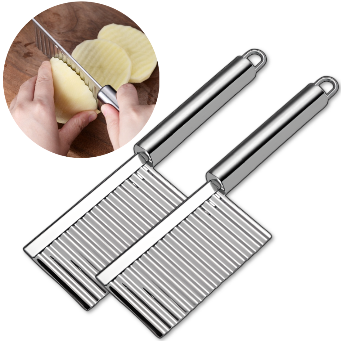 브레베네 올스텐 웨이브 감자칼, 2개, 라이트 실버 9,900원