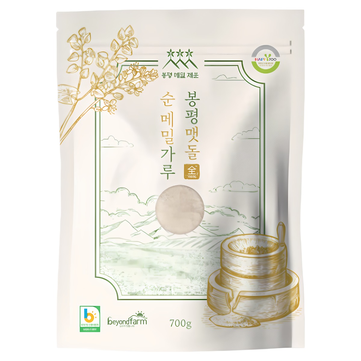 봉평메밀청년 맷돌 순 메밀가루 순메밀묵 순메밀전, 5개, 700g 91,690원