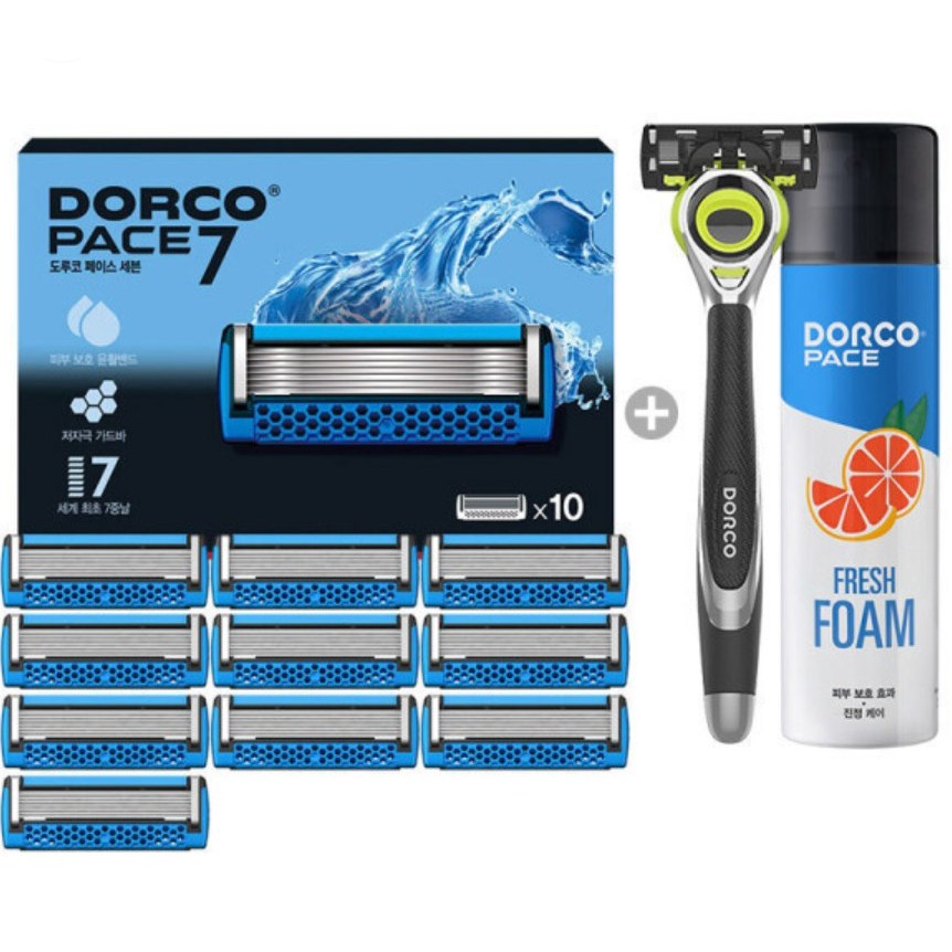 도루코 페이스7 면도날 10입세트 + 면도기 + 프레쉬폼 32,000원