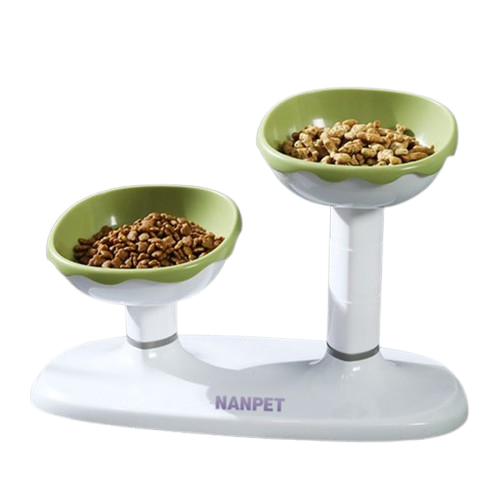난펫 반려동물 높이조절 2구 식기, 그린, 1개, 현재가 9,500원